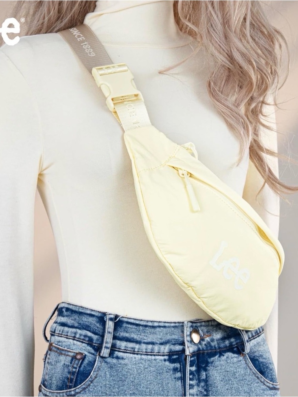 brand new Lee fanny pack beige women girls water- resistant Crossbody Sling Bag